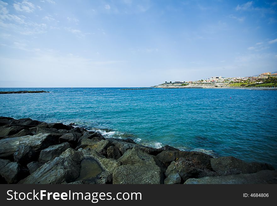 Tenerife island coast line on atlantic ocean. Tenerife island coast line on atlantic ocean