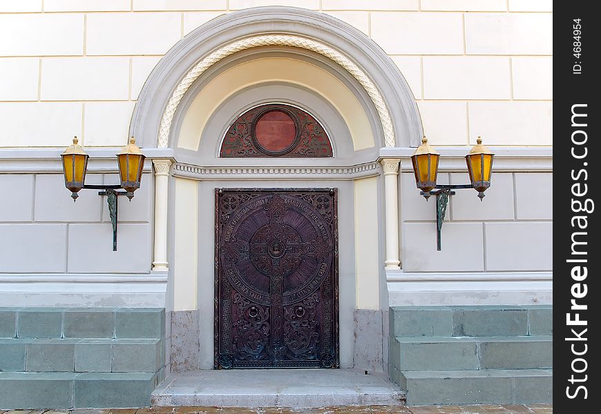 Main Door of the St. Wladimir Orthodox Temple in the Khersones, Crimea. Main Door of the St. Wladimir Orthodox Temple in the Khersones, Crimea