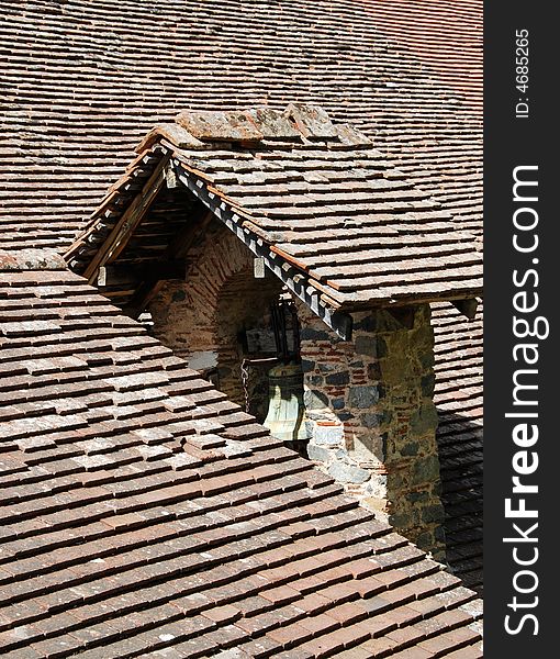Church roof with belfry