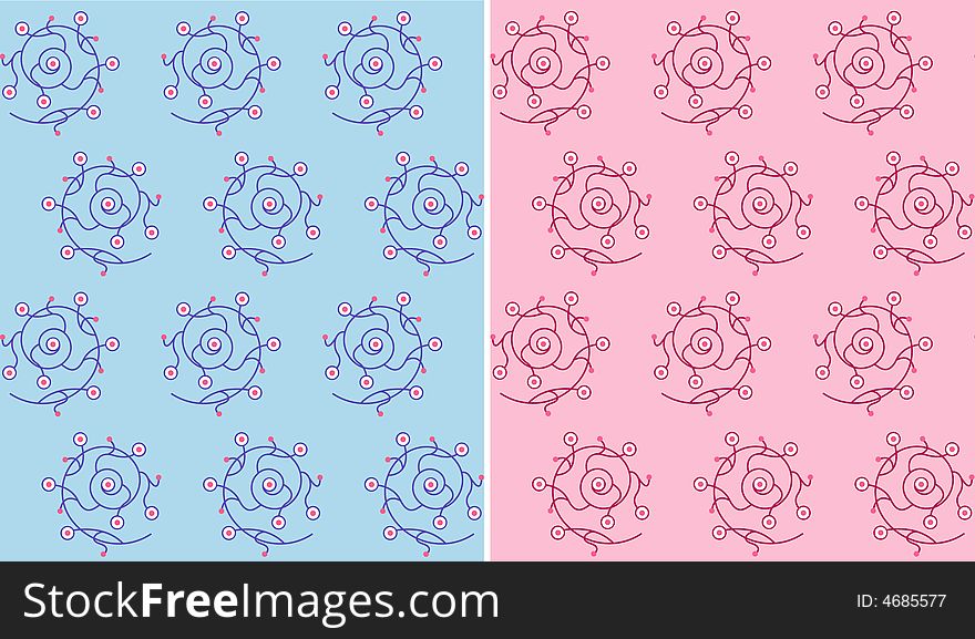 Vector seamless pattern - cock