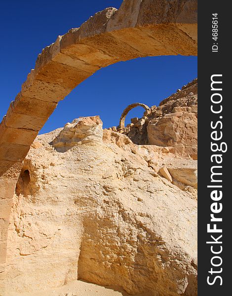 Reconstructed byzantine house in Avdat, Israel. Reconstructed byzantine house in Avdat, Israel