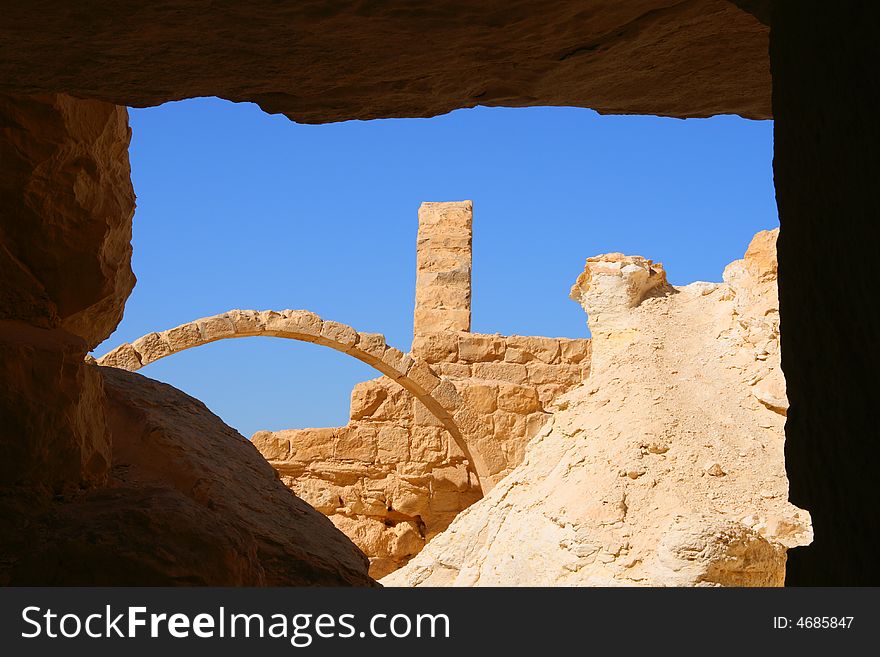Reconstructed byzantine house in Avdat, Israel. Reconstructed byzantine house in Avdat, Israel