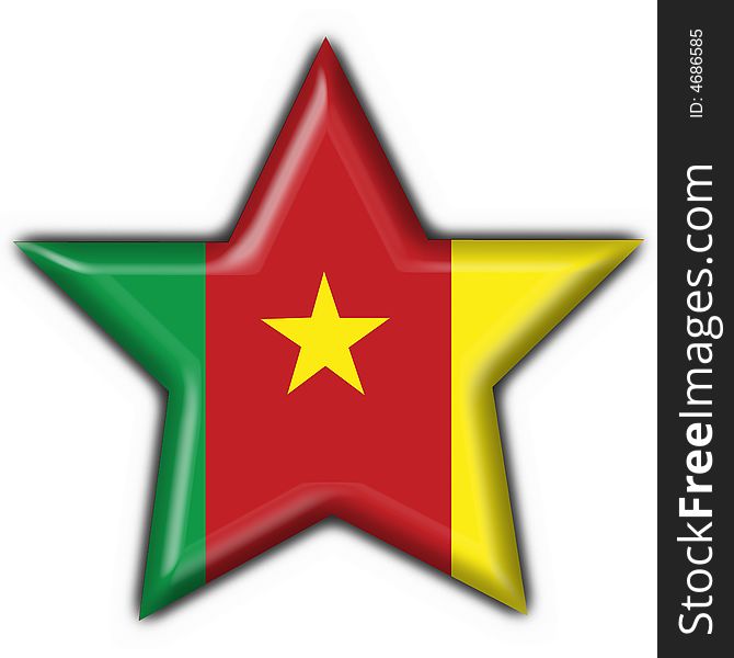 Cameroon American Button Star Flag