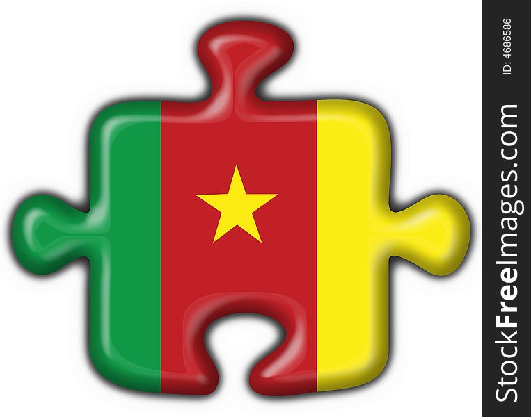 Cameroon American Button Puzzle Flag