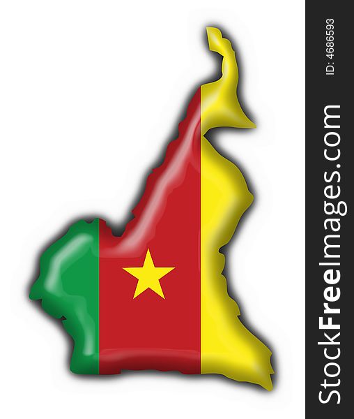 Cameroon American Button MAP Flag