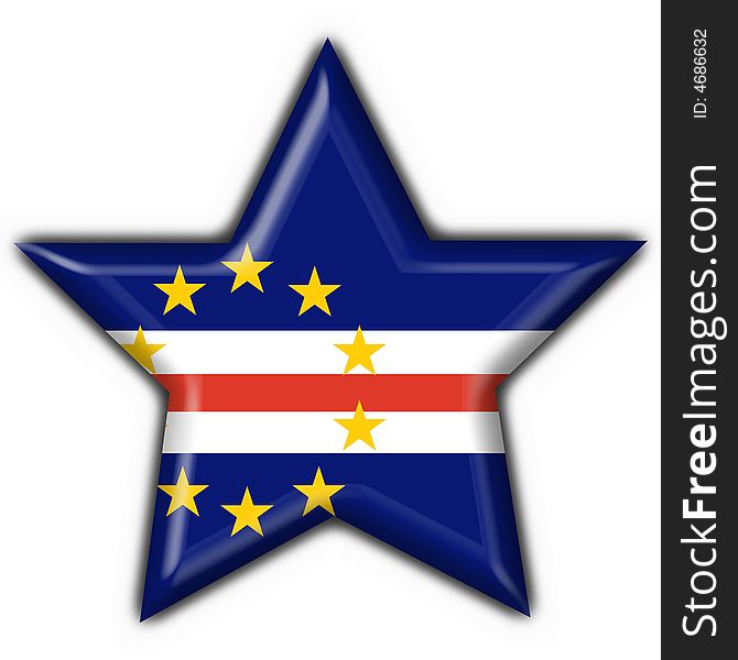 Cabo Verde button flag star shape