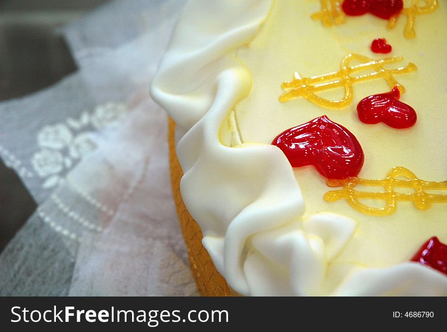 Cake on a grey table