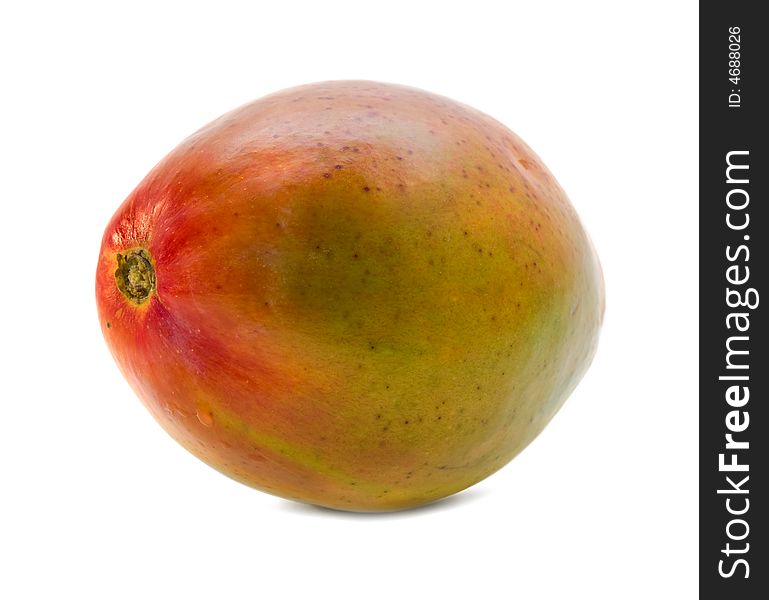 Close-up of mango fruit isolated over white. vibrant colours. Close-up of mango fruit isolated over white. vibrant colours