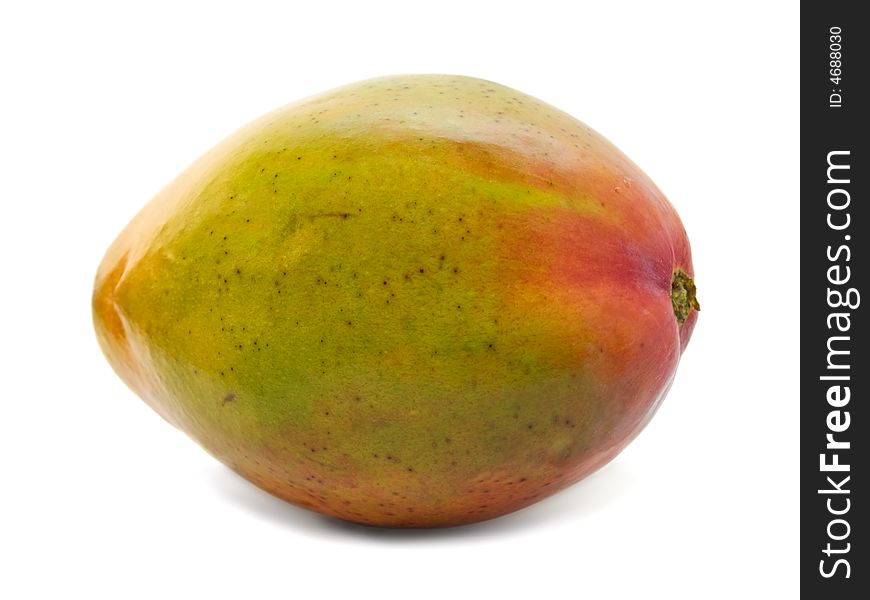 Close-up of mango fruit isolated over white. vibrant colours. Close-up of mango fruit isolated over white. vibrant colours