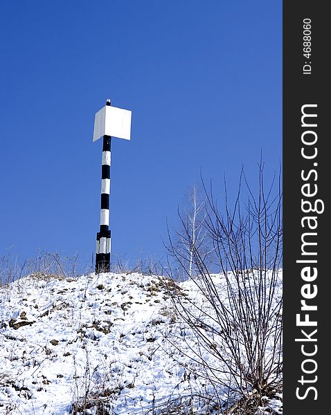 Leading beacon used for river ship navigation. Leading beacon used for river ship navigation