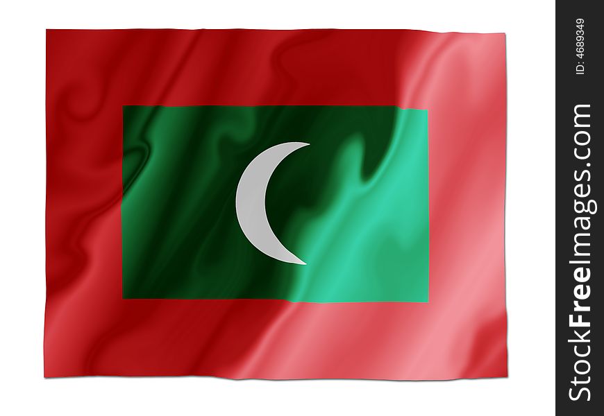 Fluttering image of the Maldives national flag. Fluttering image of the Maldives national flag