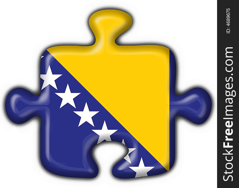 Bosnia button flag 3d made. Bosnia button flag 3d made