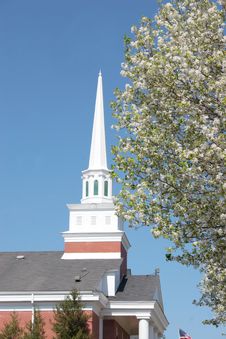 The Church Steeple In Spring Royalty Free Stock Photos