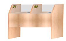 Library Desk Back View Double Stock Photography Library Desk Back View Double Stock Photography