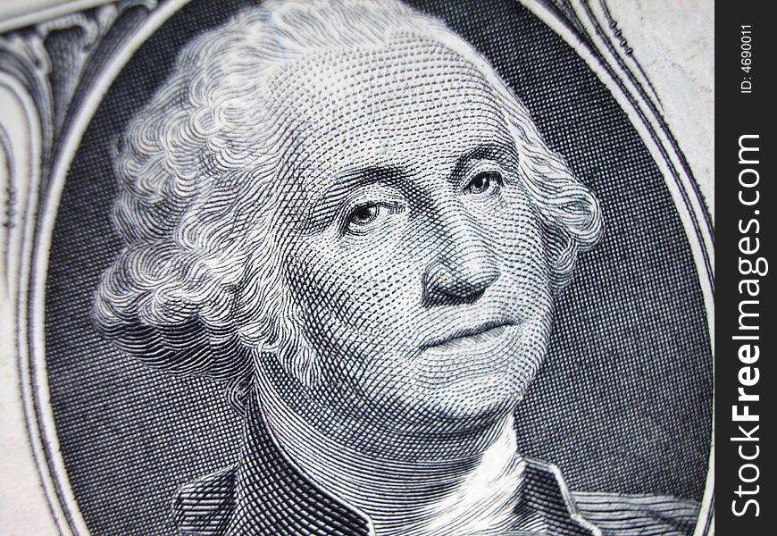 One Dollar Bill-Washington on a Slant