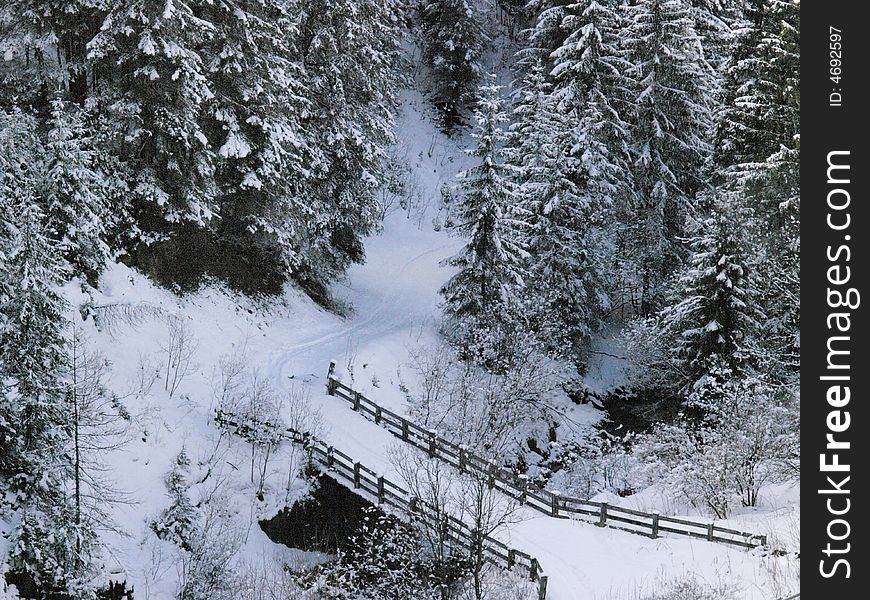 Beautiful scenery of mountain in winter