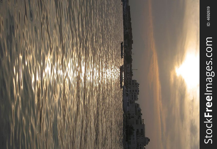 Sunset on the sea, recorded on Red sea, Hurgada, Egypt.