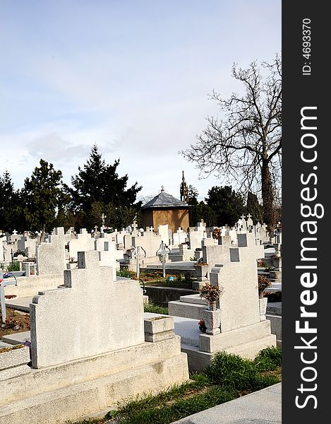 A view with a cemetery in romania