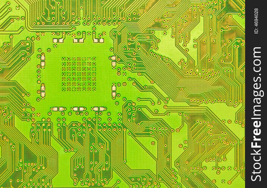 Close up view of an electronic circuit board