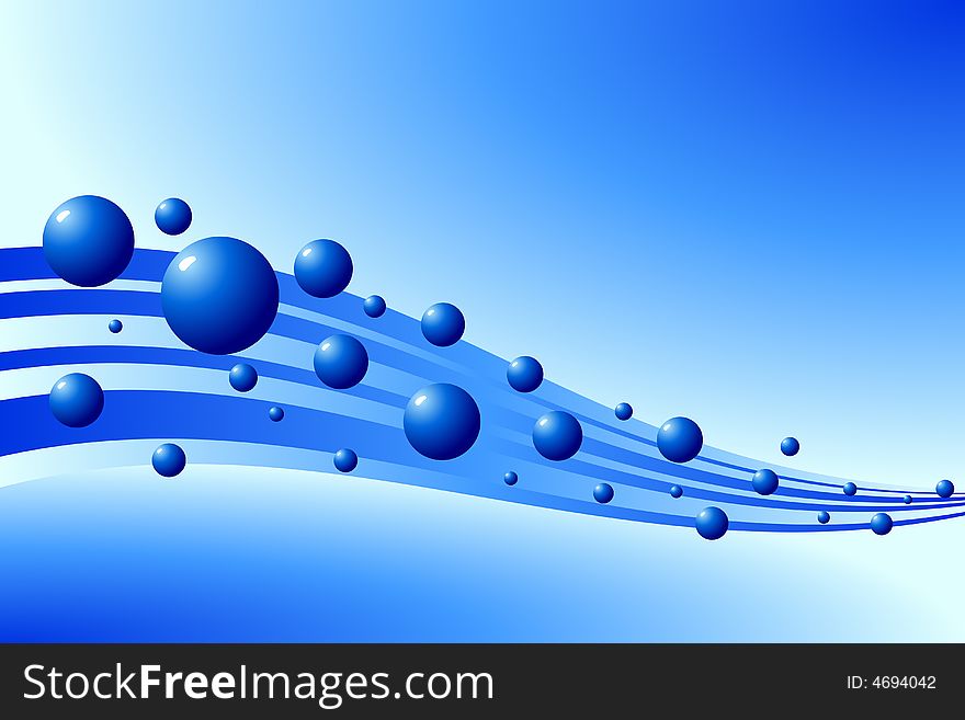 Vector illustration of blue bubbles