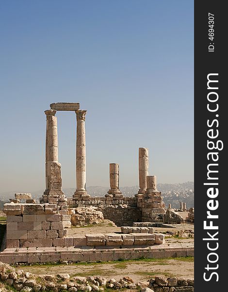 The Roman ruins in Amman city. Jordan.