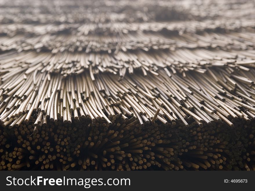 Close up of a thatched roof