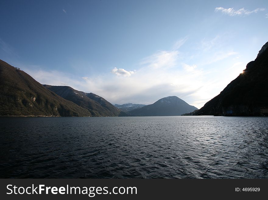 Alpine lake of the italian canton Ticino of Switzerland. Alpine lake of the italian canton Ticino of Switzerland