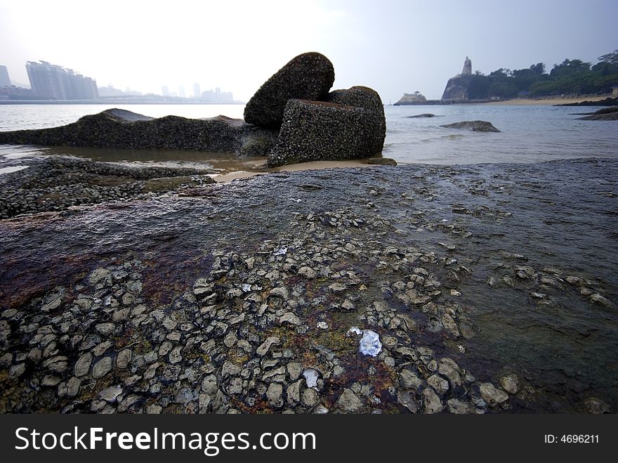 Beach Rock in the island Gulangyu.