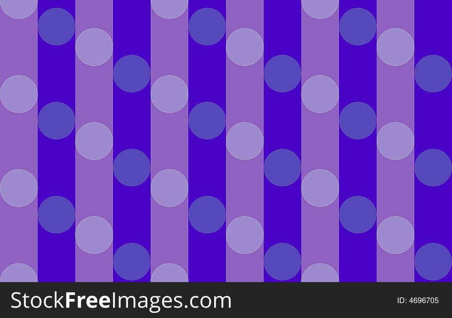 Lilac Polka dot pattern on violet and blue striped back round. Lilac Polka dot pattern on violet and blue striped back round.