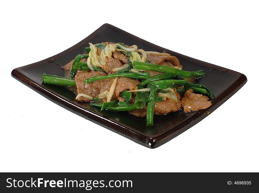 Meat prepared on a dish on a white background. Meat prepared on a dish on a white background