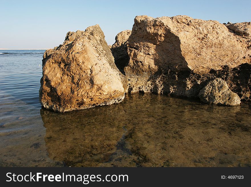Rocks in red sea. Shot in Egypt. Rocks in red sea. Shot in Egypt