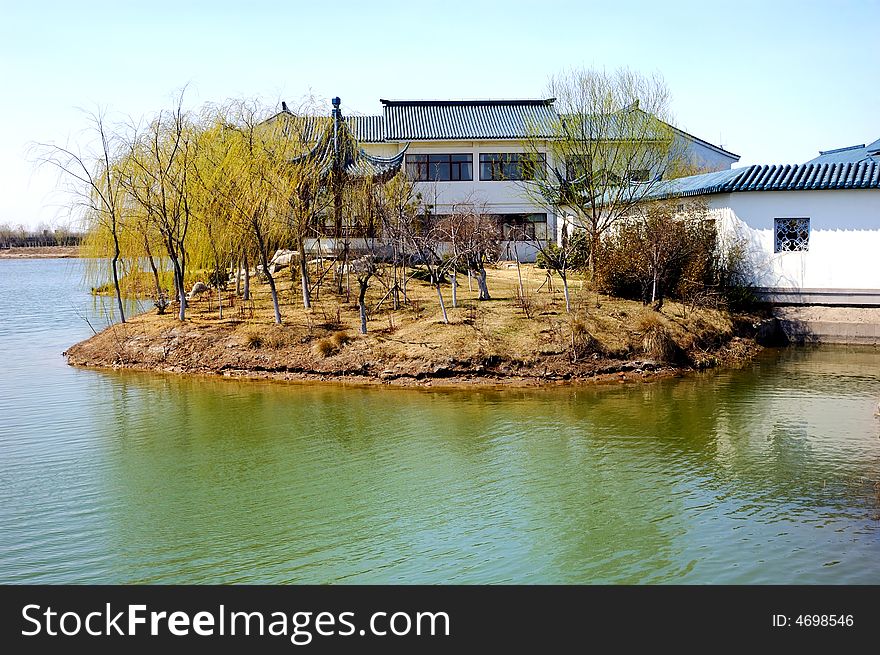 Chinese water town scene in spring. Chinese water town scene in spring