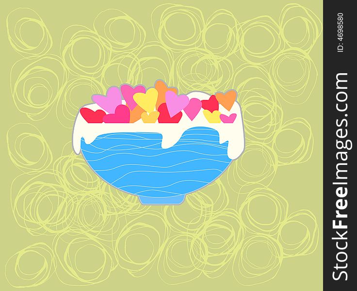 Heart food background,  illustration file