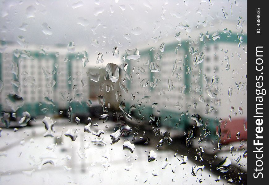 Drops of a rain on glass. Drops of a rain on glass