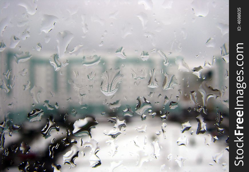 Drops of a rain on glass. Drops of a rain on glass
