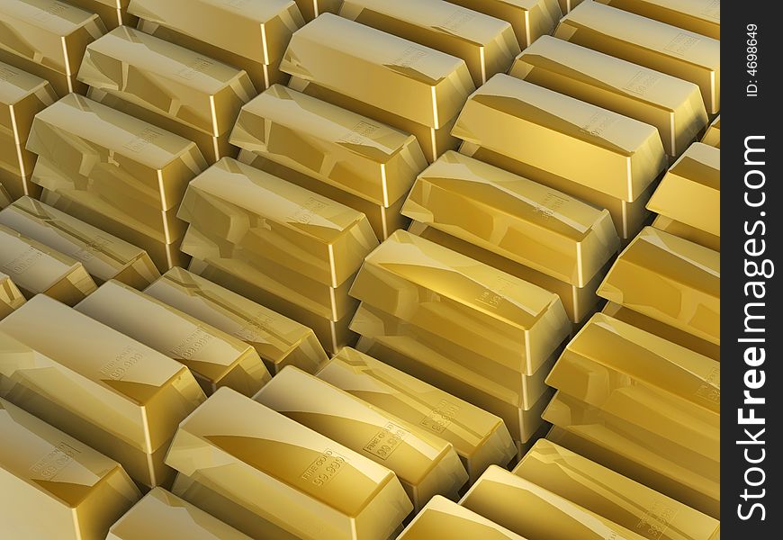 Gold bars steps