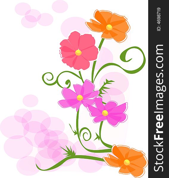 Beautiful different color flower, illustration. Beautiful different color flower, illustration.
