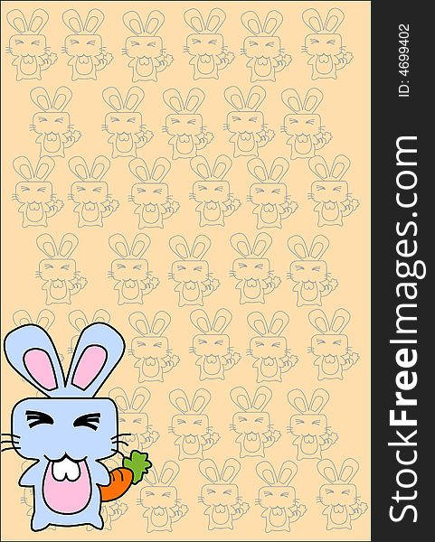 Vector illustration cute rabbit carrot. Vector illustration cute rabbit carrot