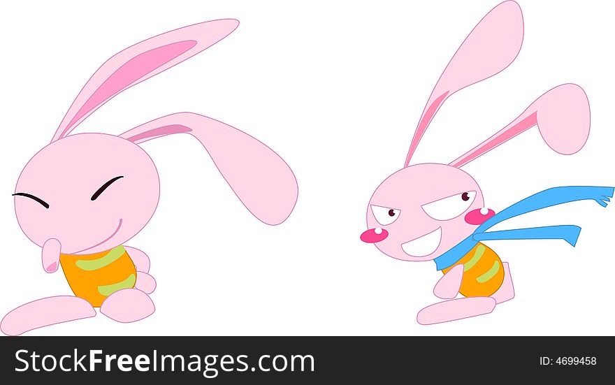 Cute Easter Bunny Rabbit Vector Illustration. Cute Easter Bunny Rabbit Vector Illustration