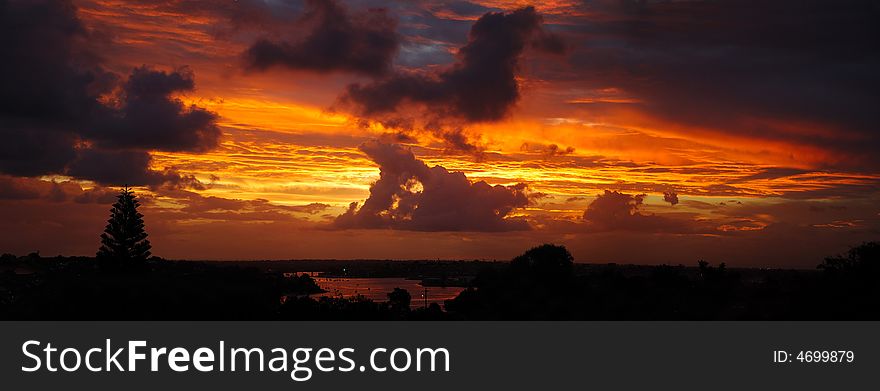 So beautiful sunset in Sydney bay, merger from 3 pics