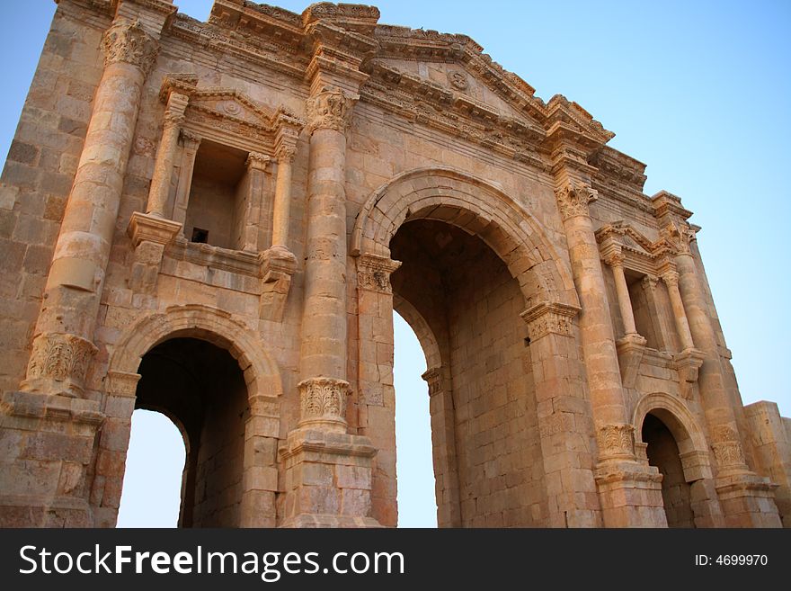 Hadrian's arch in Jerach, Jordan