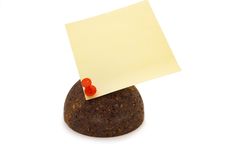 Cork Sphere With Pinned Note Royalty Free Stock Image