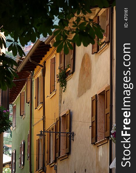 A rest in the shadows. We werw visiting the nice city og Malcesine, Garda, Italy. Beautiful narrow streets with houses of stone. A rest in the shadows. We werw visiting the nice city og Malcesine, Garda, Italy. Beautiful narrow streets with houses of stone.