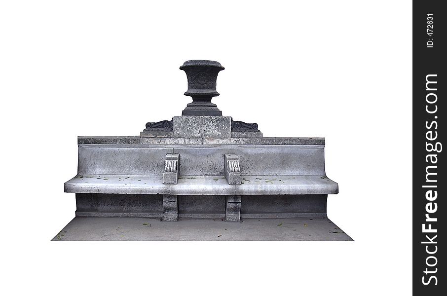 Stone bench with clipping path