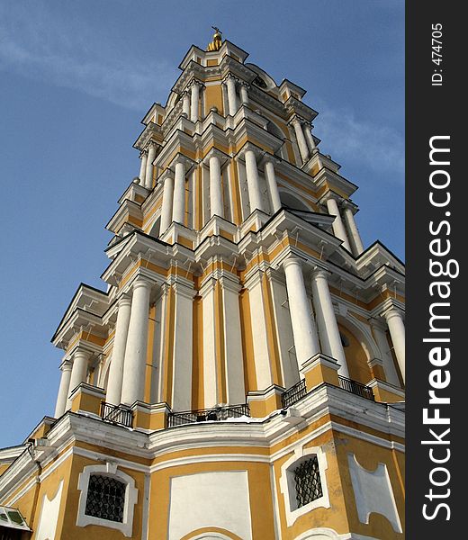 Bell tower of russian monastery, Moscow, Russia. Bell tower of russian monastery, Moscow, Russia