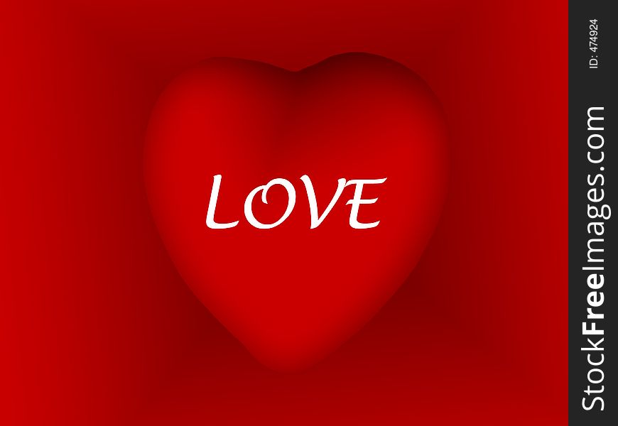 Red heart love design. Red heart love design