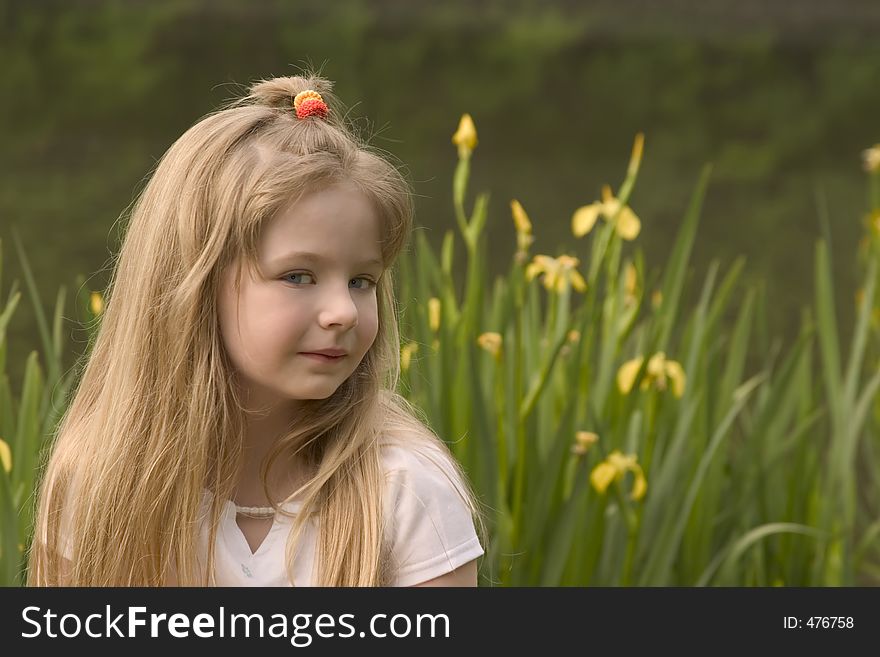 Little girl side angle pose. Little girl side angle pose