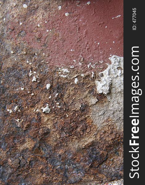 Rusted Caustic Metal With Peeling Paint