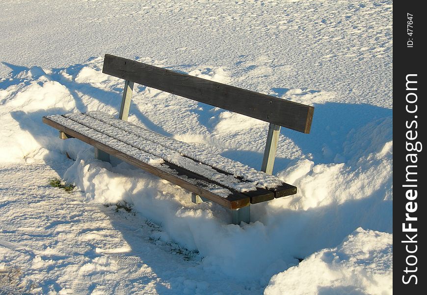 Bench and snow