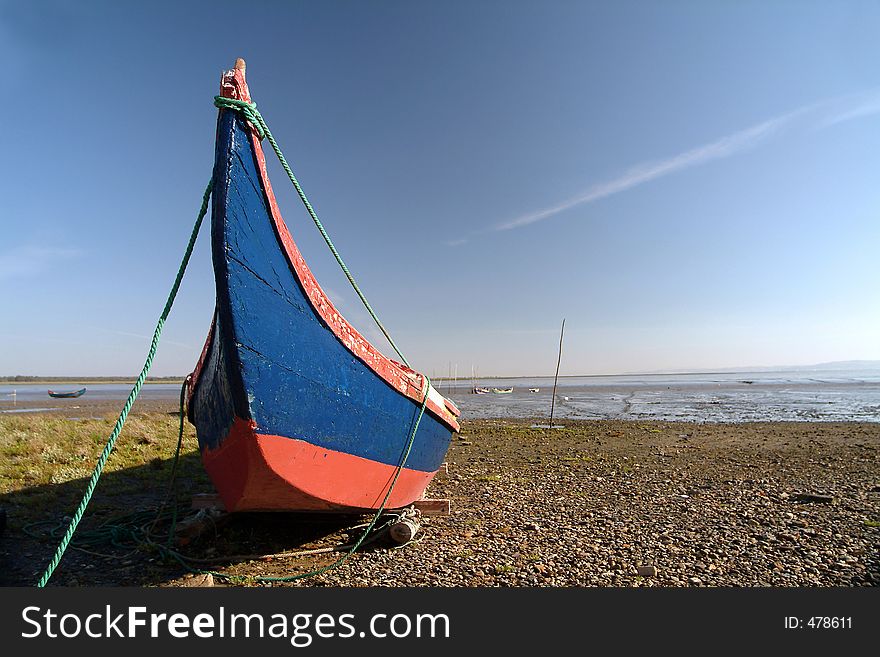 Boat resting in beach